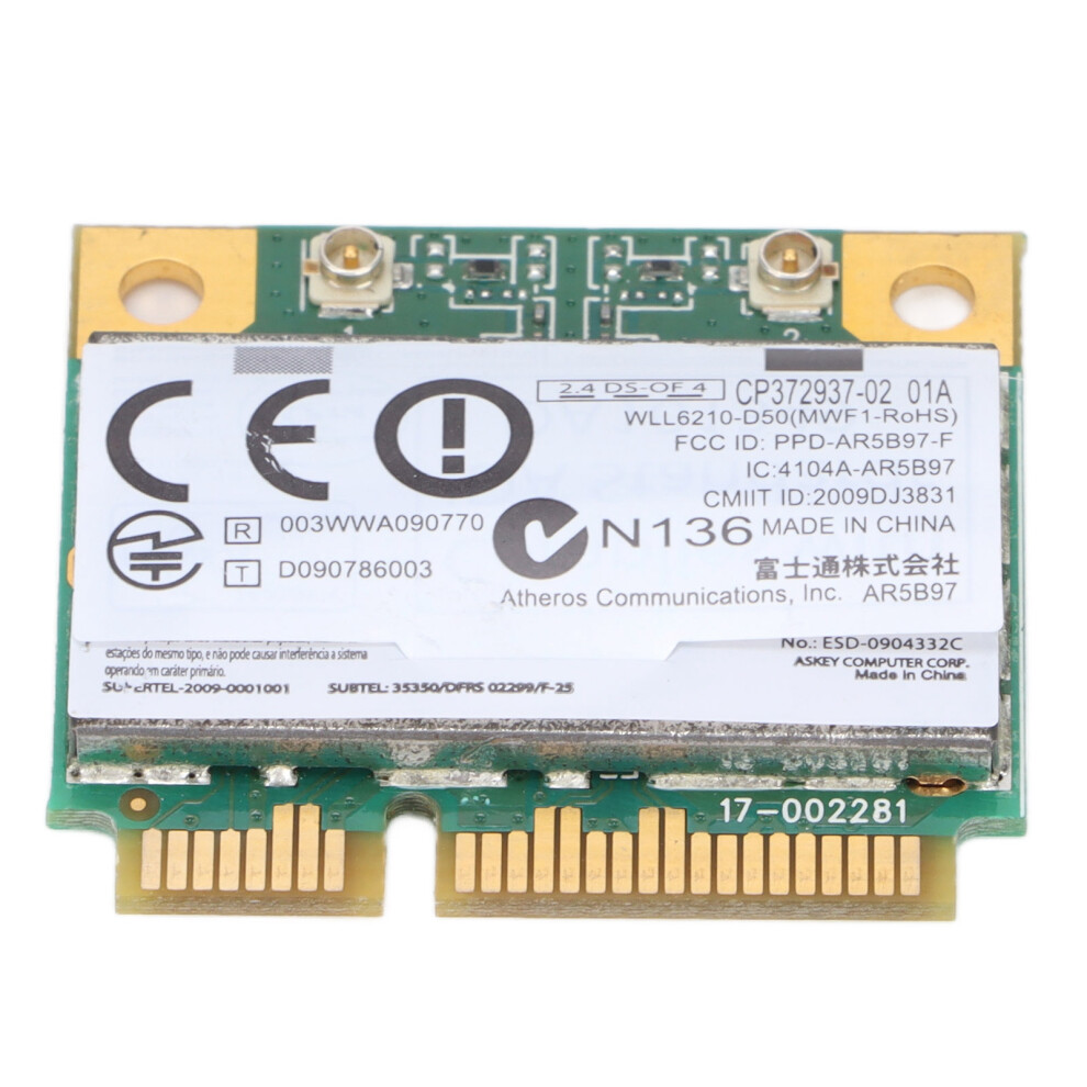 Wireless Network Card Ar5b97 2.4Ghz 300Mbps Mini Pci E For Windows 5001340376492