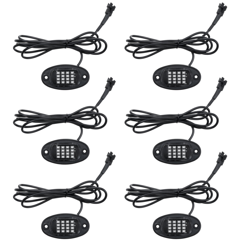 6Pcs Rgb 5050 96 Led Car Rock Underbody Bluetooth App+Remote Control Light 8727971813744