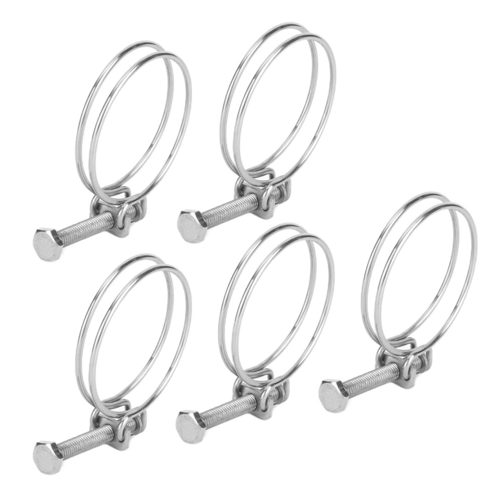 5PCS Stainless Steel Double Wire Hose Clamp 50-60mm Adjustable-image-OPC-PJKD26C-NEW