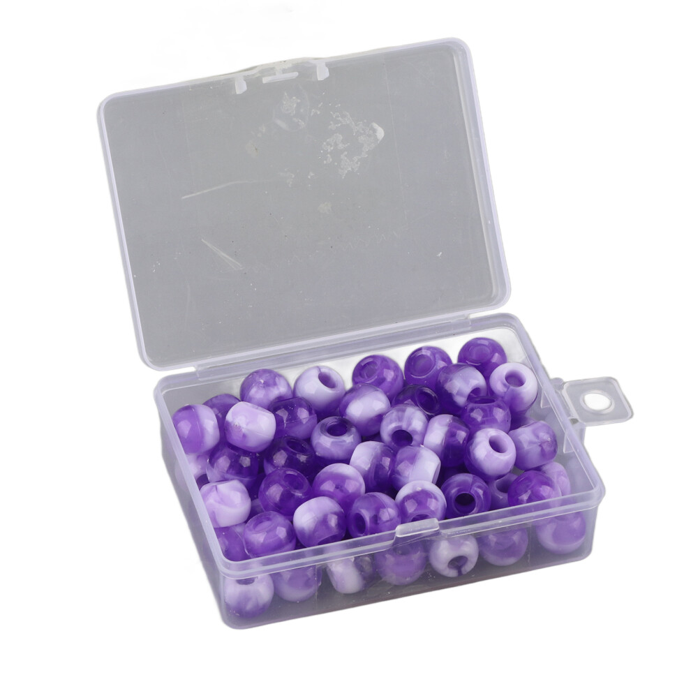 Unisex Purple 74Pcs Hair Beads & Dreadlocks Hooks Set, 10X12mm