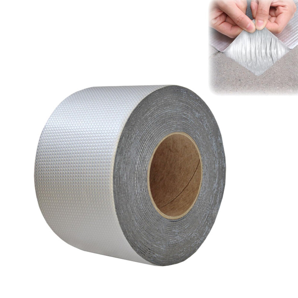 Super Waterproof Tape Butyl Rubber Aluminum Foil 5Cm X 5M Self-Adhesive Leak Repair Waterproofing Solution 6276012419848