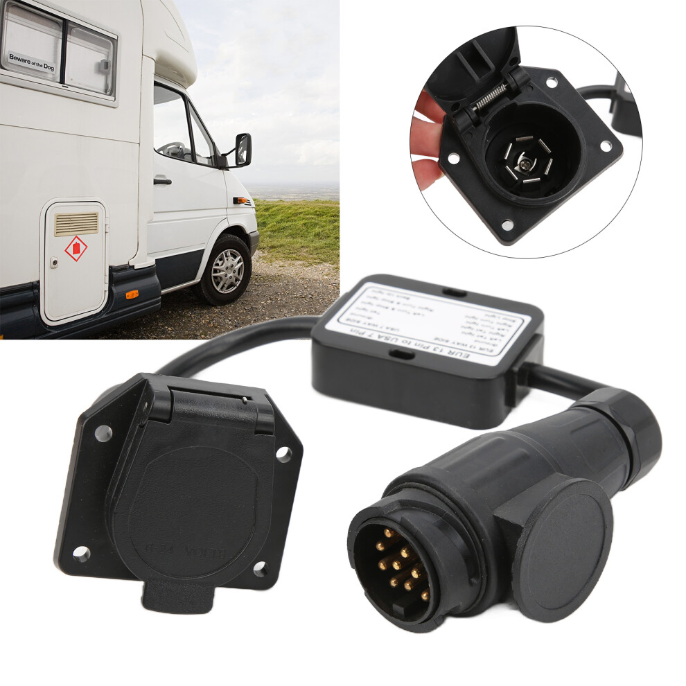 Seamless Euro 13 Pin To Us Trailer 7 Way Adapter Converter Light 6941340380947