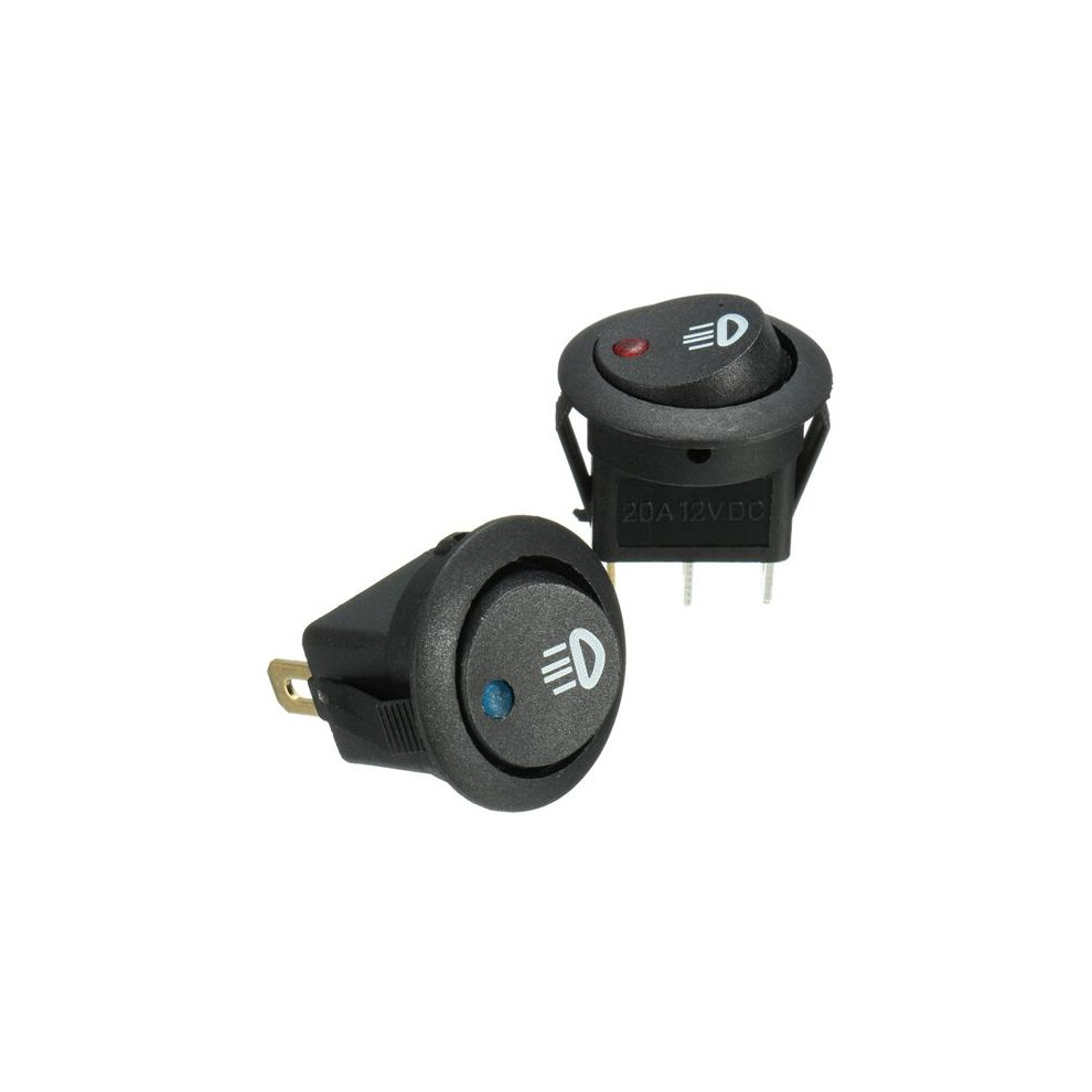 () 12V 20A Illuminated Led Fog Round Rocker Spst Switch On/Off Dash For Car Van Red/Light 4250937593885