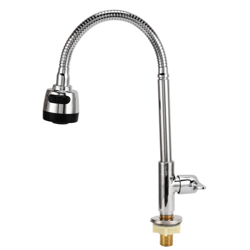 Copper 360 Rotatable Pull Down Kitchen Sink Faucet G1/2 Single Cold 1