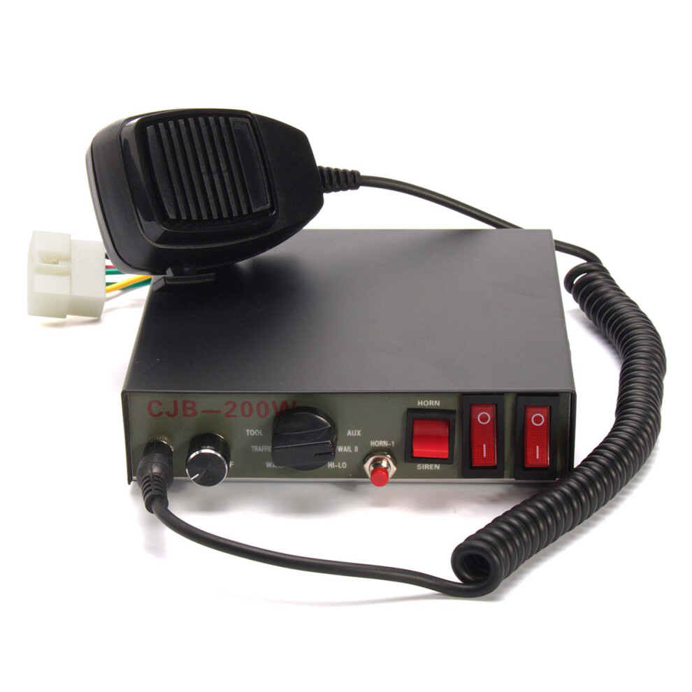 200W 9-Sound Tones Car Truck Warning Alarm Police Siren Horn Speaker Mic System 4250937592925
