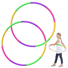 Children's Hula Hoops Pack of 2, Adjustable Weight Removable Hula Hoops for Dance Fitness Activities, Hoop