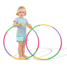 Hoola Hoop Pack of 2 for Children with Drawstring Bag, 8 Removable Knots, Indoor Outdoor Fitness, Dance, Yoga