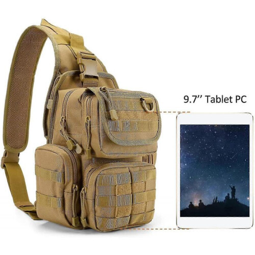 Tactical Edc Sling Bag, Sling Shoulder Assault Range Backpack for Concealed Carry, Khaki 1