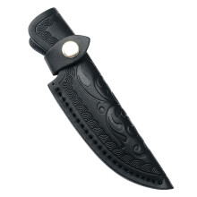 Leather Sheath Straight Knife Bag for Belts, Vintage Black Leather Knife Holster with Belt Loop for Outdoor Camping and Trekking