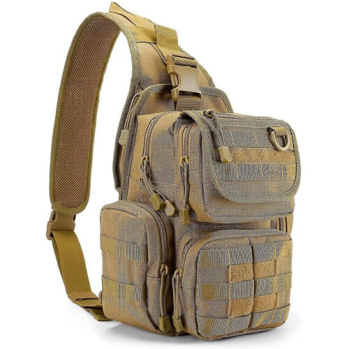 Tactical Edc Sling Bag, Sling Shoulder Assault Range Backpack for Concealed Carry, Khaki