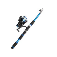 Blue Telescopic Fishing Rod with Reel for Ocean and Freshwater Fishing, Suitable for Kids, No Accessories Included