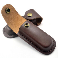 Pocket Knife Case Leather Sheath Bag, Tactical Folding Knife Holster with Press Stud Loop for Belts, Durable Design