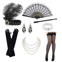 (8Pcs) 1920 Accessory Set, Great Gatsby Accessories Flapper Set Party Costumes Women