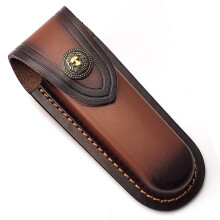 Knife Bag - Brown Leather Folding Knife Case with Protective Cover for Pocket Knives and Folding Knives, Retro Style