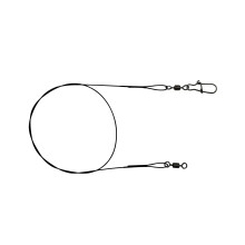 Steel Leaders Set of 10 with Carabiner for Pike Fishing, 25cm/40cm/55cm, 8kg/12kg/20kg, 1x7 Design
