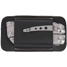 Leather Knife Bag Sheath for Belt, EDC Pocket Knife Holster, Compact Utility Knife Carrier, Black Leather Design