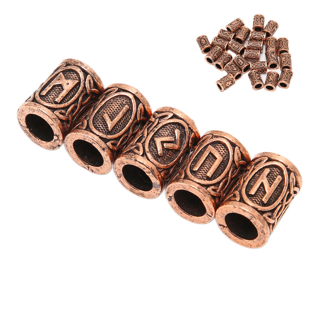 24pcs Viking Hair Beads Bead Tubes for Hair Braiding Beard Pendant Necklace