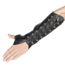 (Black)PU Leather Archery Arm Guard - Adjustable Bow Hunting Protector for Target Practice & Outdoor Sports_DP