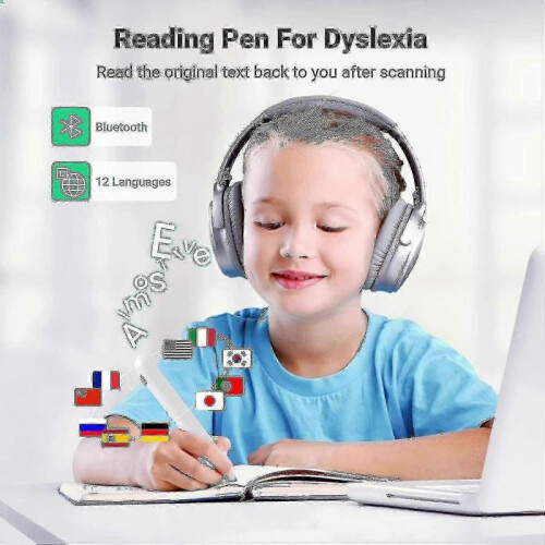 Pen Scanner for Dyslexia - OCR Text-to-Speech Reader Pen with Bluetooth Translator & Exam Mode (No Fees)_DP 1