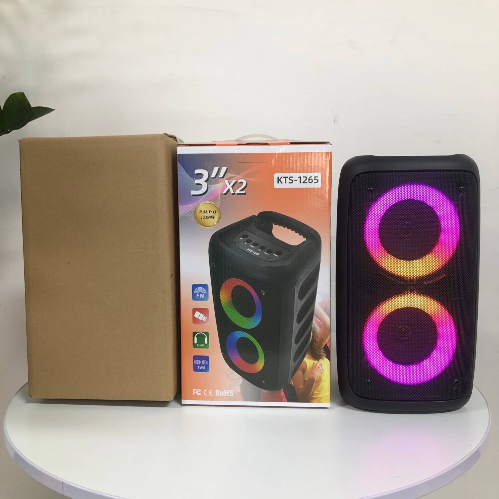 (Black) Wireless Wireless Speaker With Subwoofer - 5.2 Channel Surround Sound, Rgb Lighting, Tf Card & Aux/Wireless, Rechargeable Black 9009412813155