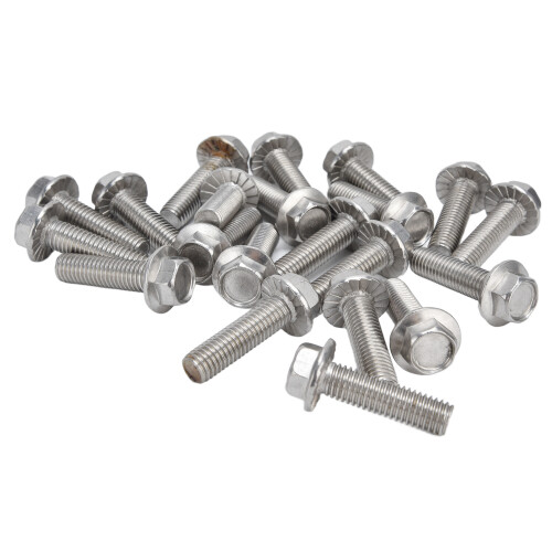 20 pezzi bulloni a testa con flangia M10x35 A2-70 DIN6921 argento 2