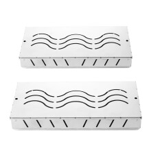 Wood Chip Smoker Box, BBQ Smoker Box Set of 2 Stainless Steel Meat Smoking Boxes with Hinged Lid for Enhanced Grilling Flavor