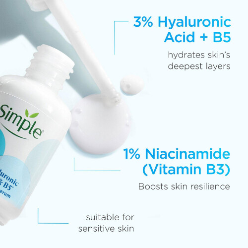 Simple Simple Hydrate+ Serum 3% Hyaluronic Acid + B5 Boost 30ml, 3 Pack 1
