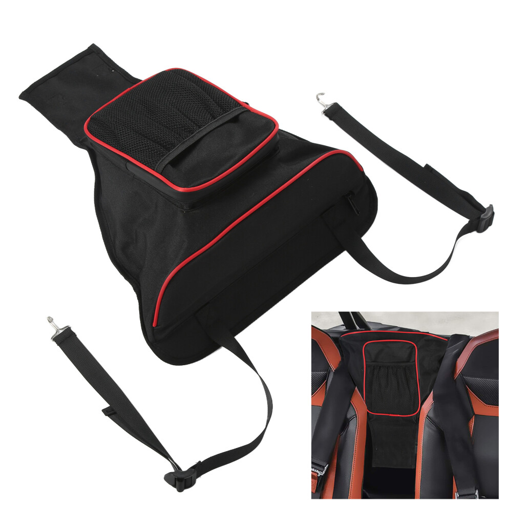 Sturdy 1680D Oxford Utv Console Storage Bag For Rzr 570-1000 Black/Red 4931340396064