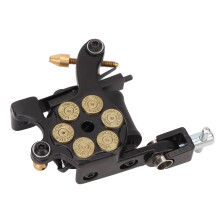 Spulen-Tattoo-Maschine 10-Wrap Zinklegierungsrahmen Schwarz