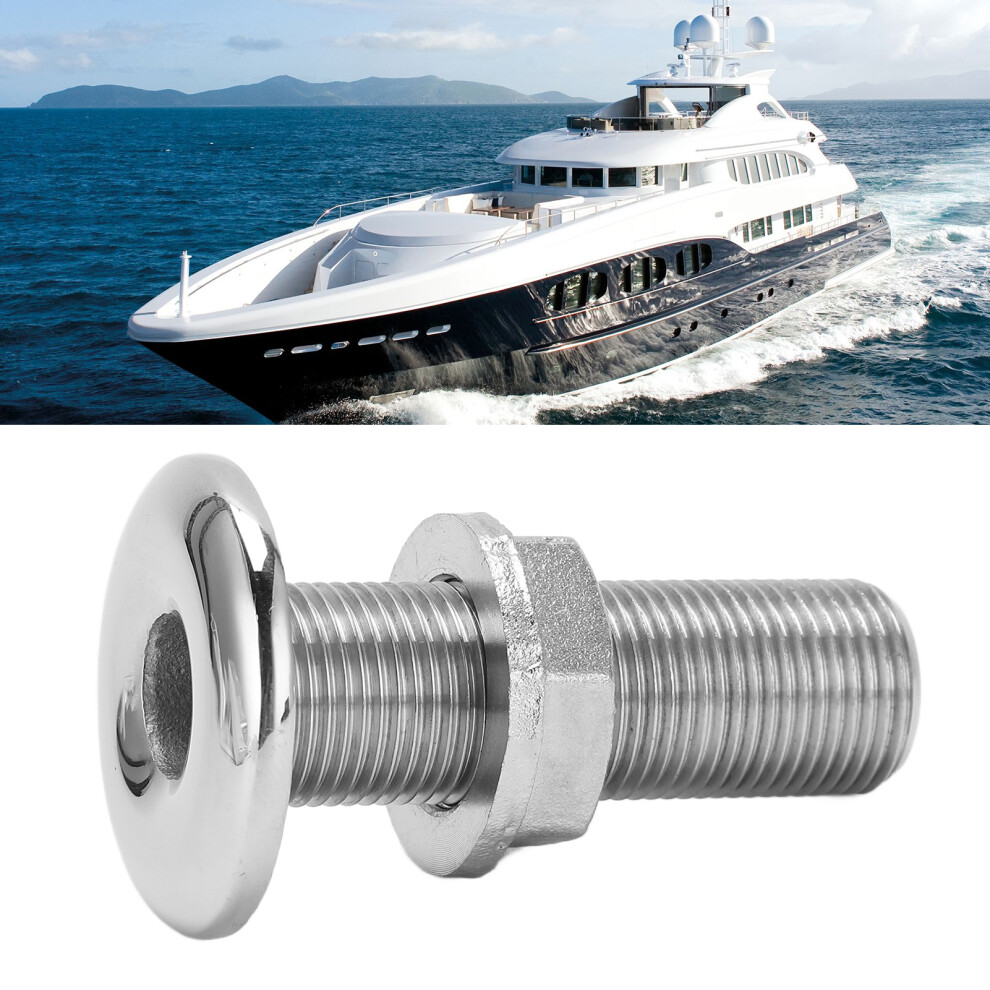 316 Stainless Steel Marine Thru Hull Fitting 3/8In Water Drain Outlet 9351340400939