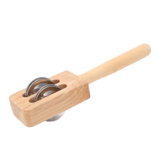 Mini Palito de Cascabel de Madera - Campanilla de Mano Ecológica para Niños para la Coordinación 15 cm
