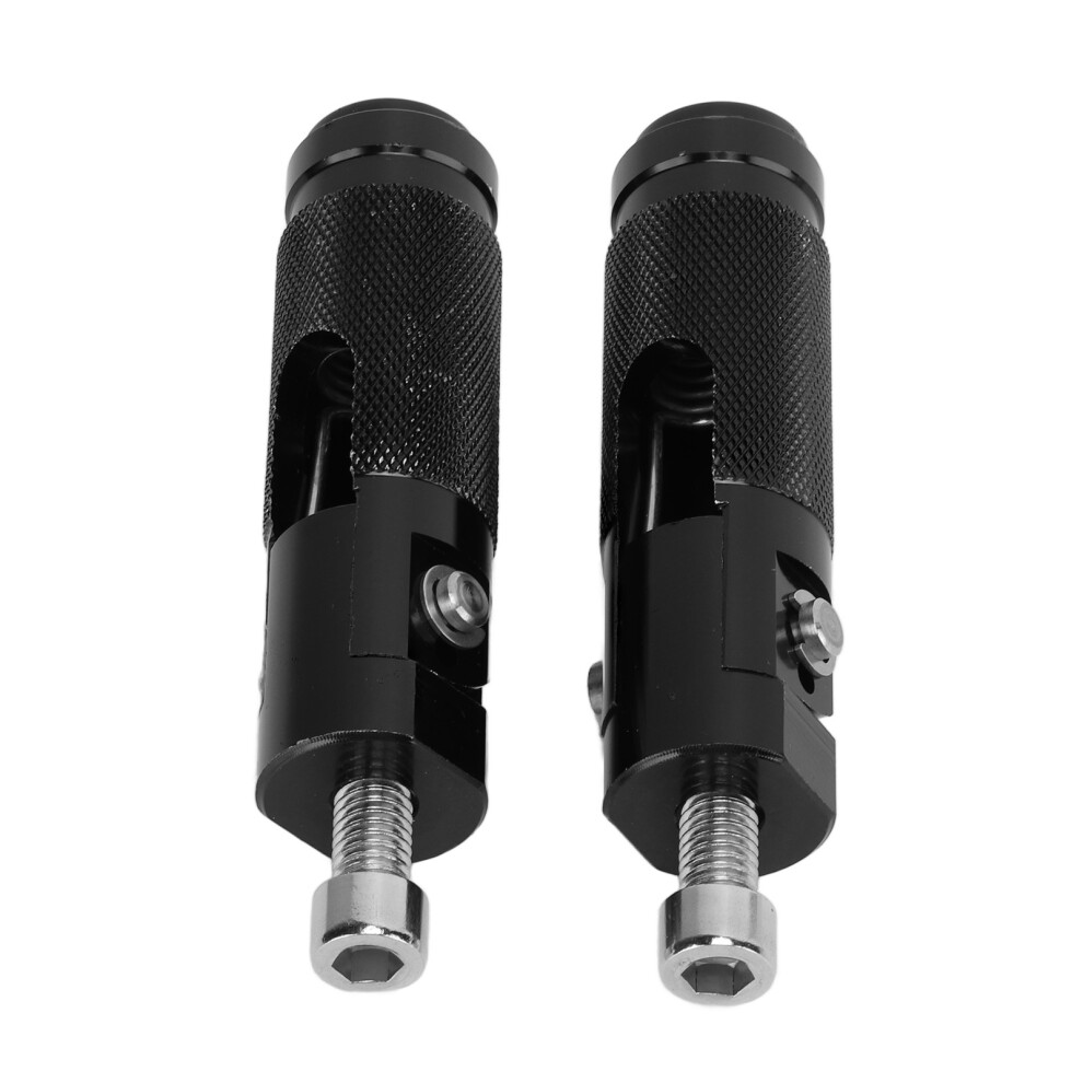 Universal Motorcycle Folding Aluminum Alloy Foot Rest Pedal Black 8251340403163