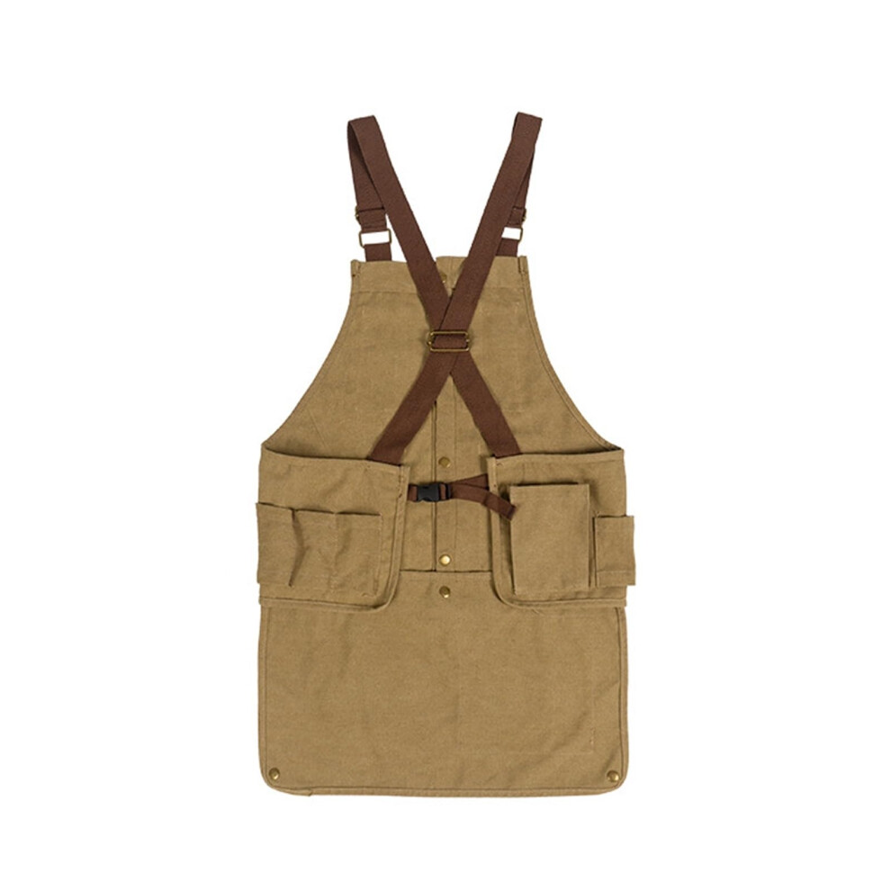 Outdoor Camping Apron for Men and Women, Multifunctional Khaki Fishing Vest with Pockets, Ideal for Photography and Outdoor Activities-image-OPC-PJKDJCW-NEW