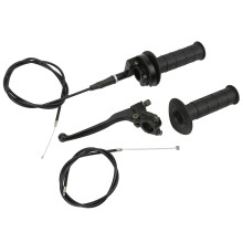 Kit de câbles d'accélérateur et de frein 7/8 po noir mat 50-125 cm3