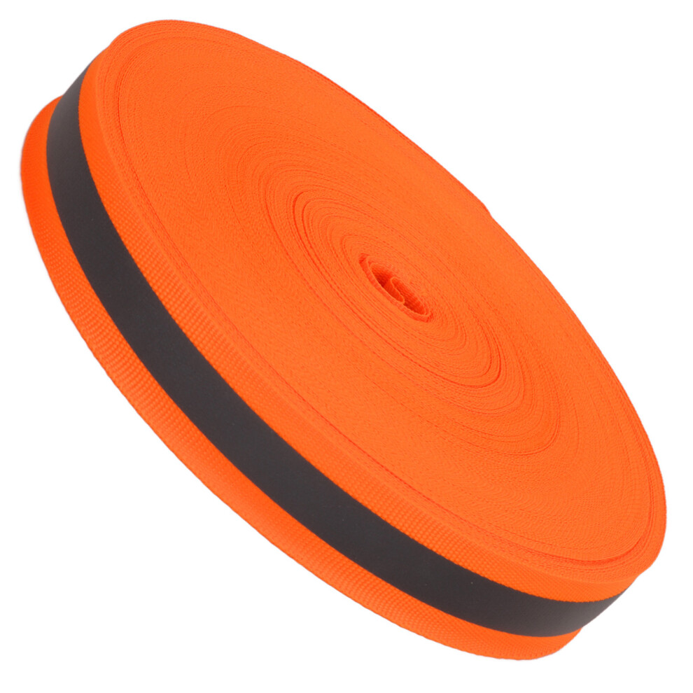 Durable Fluorescent Orange Reflective Ribbon Flexible Night Safety Tape 10M 4631340411735