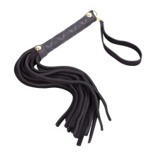 Horse Touching Whip Black PU Leather Driving Bow Whip for Couples SM Role Play and Floor Work Crop