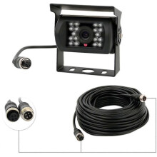 Rear Camera 12V-24V 4 Pin 18 IR LEDs Waterproof Night Vision 4 Pin Cable for Car/Bus/Truck/Trailer/Caravan/Motorhome