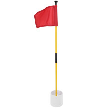 Golf-Pin-Flaggenloch-Becher-Set für Mini-Putting-Green-Flaggenstock-Übungszubehör Tragbar 2-teiliger abnehmbarer roter