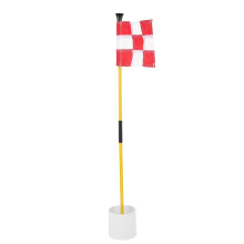 Golf-Pin-Flaggen-Pokalsatz, 2-teiliger, tragbar, Weiß-Rot