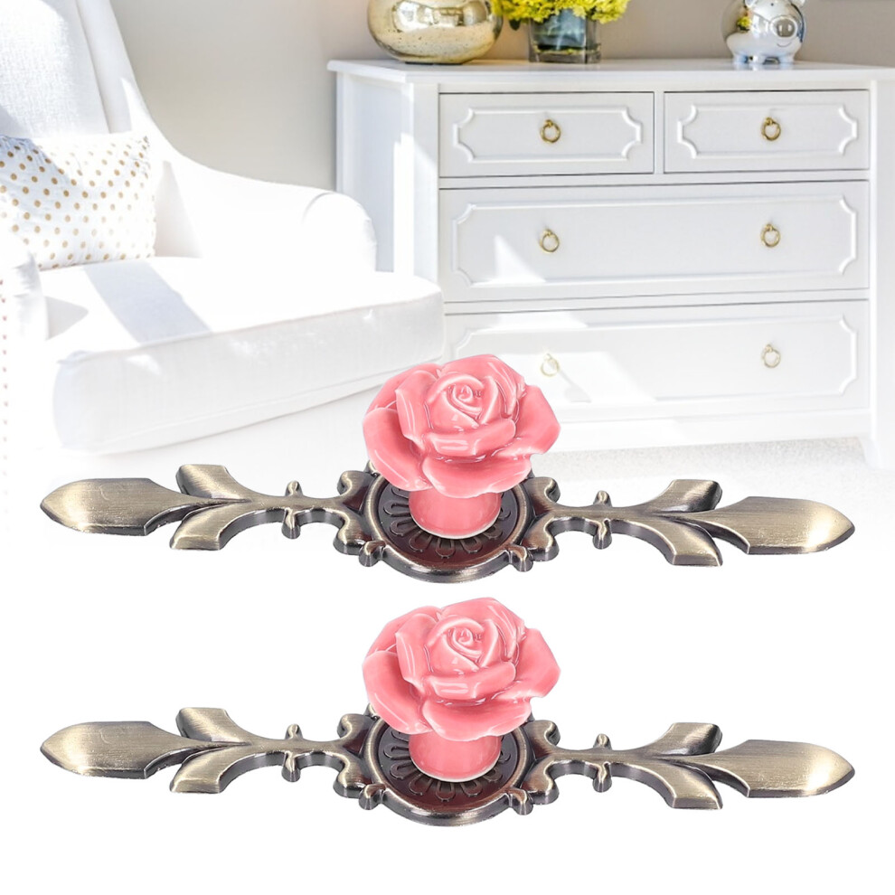 Ceramic Rose Flower Cabinet Knob 40X35mm Drawer Pull Handle 5031340414795