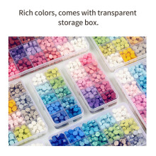 600-Piece Color Seal Wax Beads Set with Box for Wedding Invitations Decor