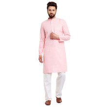 Sojanya (Since 1958) Herren-Kurta-Pyjama aus Baumwolle und Leinen