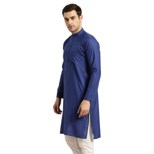 Sojanya (Από το 1958 Ανδρικό Βαμβακερό Μπλε Royal Μόνο Kurta Μέγεθος: 44 2