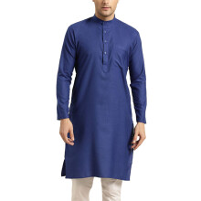 Sojanya (desde 1958) Kurta de algodσn azul real para hombre. Talla: 44