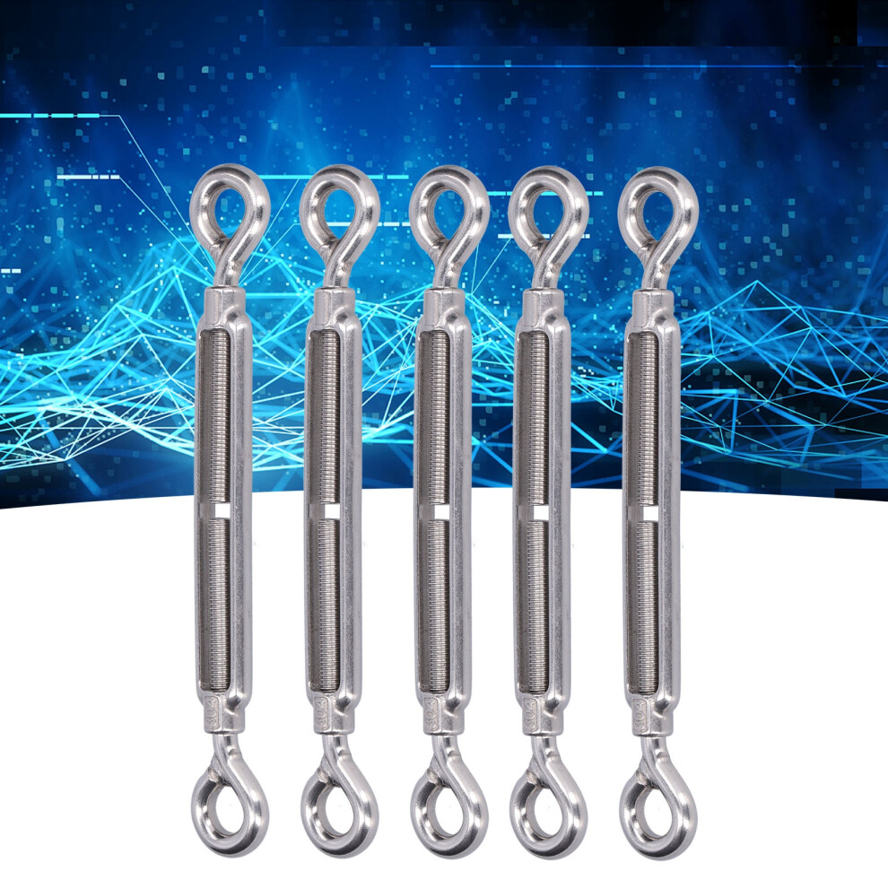 5Pcs M10 Stainless Steel Turnbuckle Eye & Eye Wire Rope Tension Hardware 5041340418037