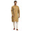 Sojanya (Από το 1958 Ανδρικό Jacquard Silk Mustard Self Design Μόνο Kurta Μέγεθος: 38 1