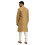 Sojanya (Από το 1958 Ανδρικό Jacquard Silk Mustard Self Design Μόνο Kurta Μέγεθος: 38 2