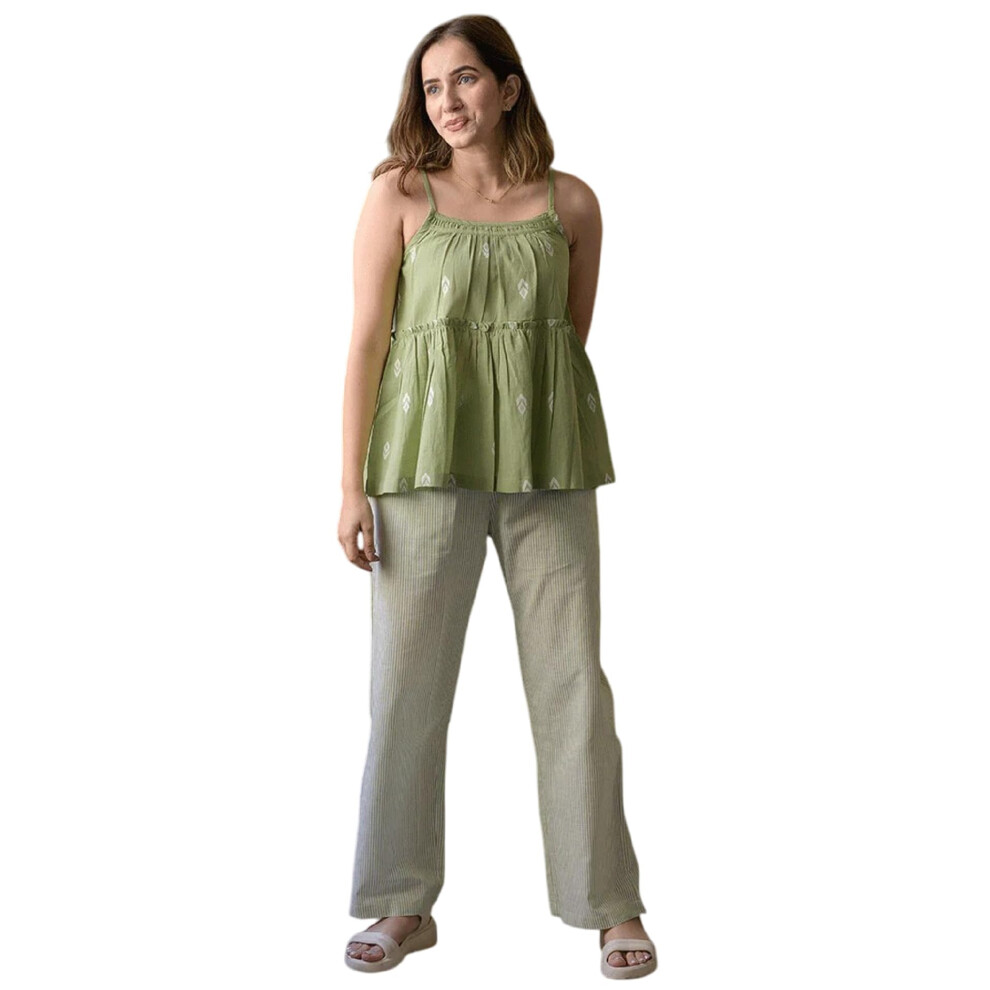 Ensemble coordonnι ιlιgant sans manches Fabnex pour femme | Ensemble coordonnι pour femme (K-130-Vert-XL)