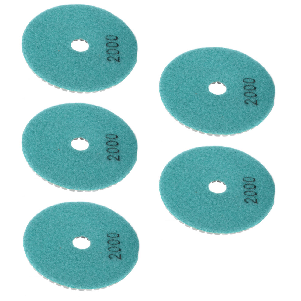 Granite & Marble Polishing Kit: 5Pcs 4In Diamond Discs 2000 Grit Wet Use 9311340418273