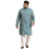 Sojanya Plus (Από το 1958) Ανδρικό Jacquard Silk Peacock Blue Self Design Μακρύ Κούρτα - Μέγεθος: 52 5